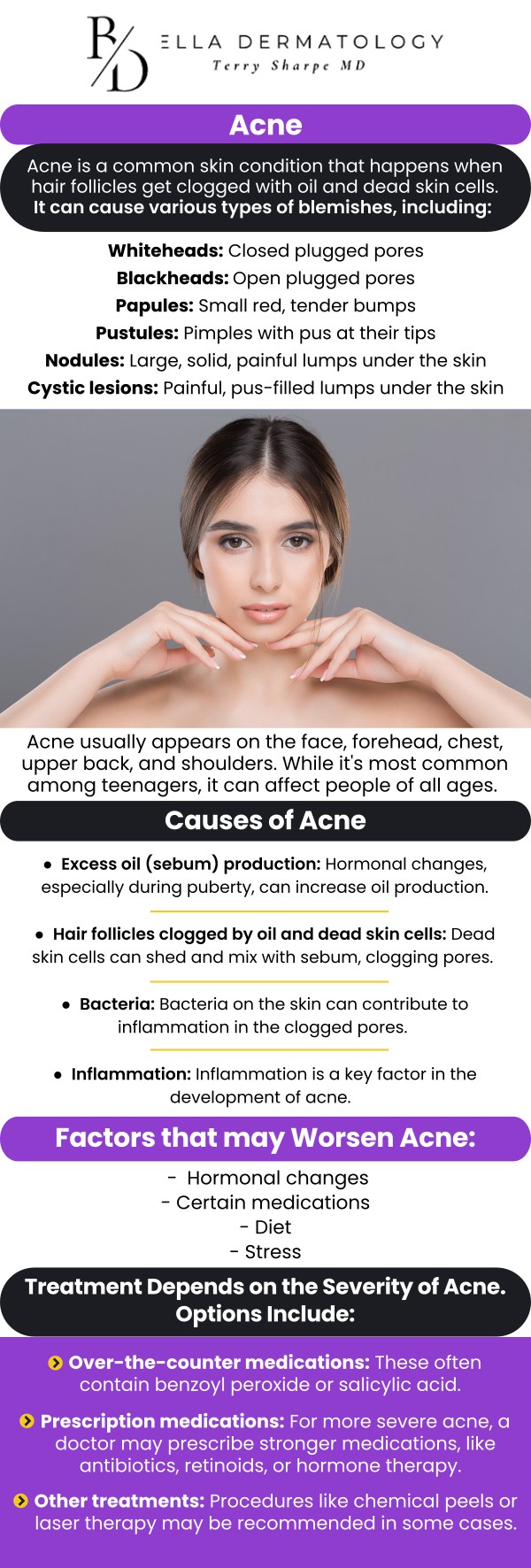 At Bella Dermatology in McDonough, we believe that effective acne treatment starts with a personalized approach. Dr. Terry Sharpe, MD, works closely with you to create a treatment plan that’s uniquely suited to your skin, ensuring you feel confident and well-informed throughout the process. We’re committed to providing the highest level of care tailored to your individual needs. For more information, contact us or request an appointment online. We are conveniently located at 1365 Rock Quarry Rd, Suite 300 Stockbridge, GA 30281. At Bella Dermatology in McDonough, we believe that effective acne treatment starts with a personalized approach. Dr. Terry Sharpe, MD, works closely with you to create a treatment plan that’s uniquely suited to your skin, ensuring you feel confident and well-informed throughout the process. We’re committed to providing the highest level of care tailored to your individual needs. For more information, contact us or request an appointment online. We are conveniently located at 1365 Rock Quarry Rd, Suite 300 Stockbridge, GA 30281.